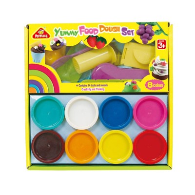 Creative DIY kids non-dry play dough set 3D mud color clay plasticine ice cream mold tool set